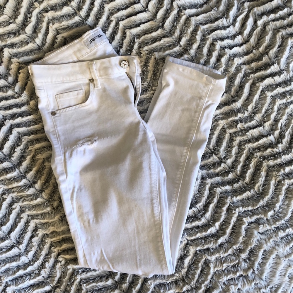 Just USA white distressed jeans